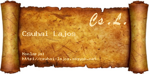 Csuhai Lajos névjegykártya